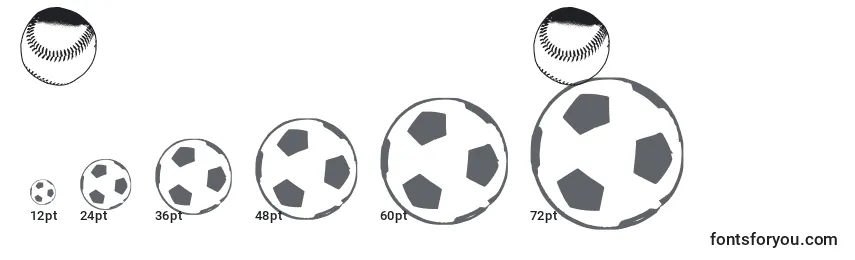 Größen der Schriftart BallsBallsAndMoreBalls