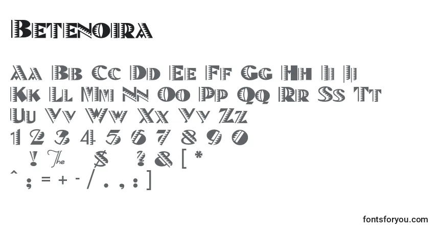 Fuente Betenoira - alfabeto, números, caracteres especiales