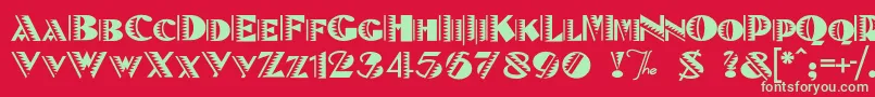 Betenoira Font – Green Fonts on Red Background