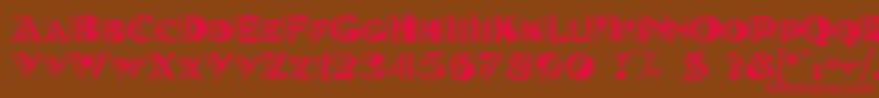 Betenoira-Schriftart – Rote Schriften auf braunem Hintergrund