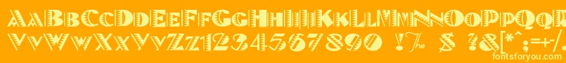 Betenoira Font – Yellow Fonts on Orange Background