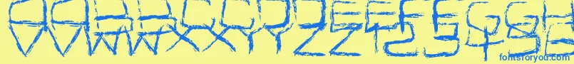 Fonte Spidery – fontes azuis em um fundo amarelo