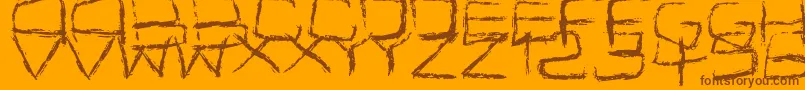Spidery Font – Brown Fonts on Orange Background
