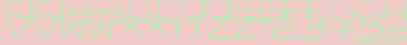 Spidery Font – Green Fonts on Pink Background