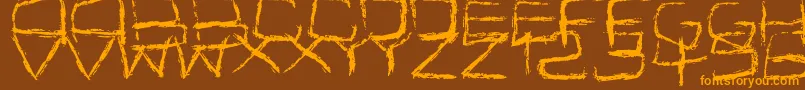 Spidery Font – Orange Fonts on Brown Background