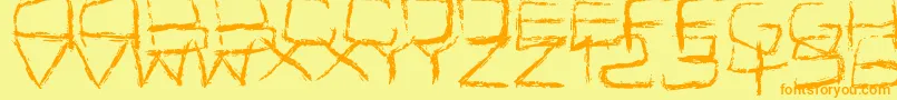 Spidery Font – Orange Fonts on Yellow Background
