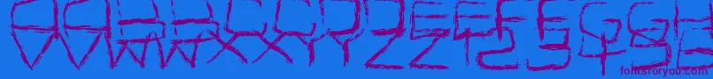 Spidery Font – Purple Fonts on Blue Background