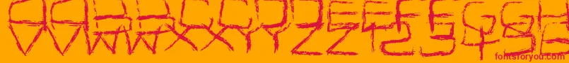 フォントSpidery – オレンジの背景に赤い文字