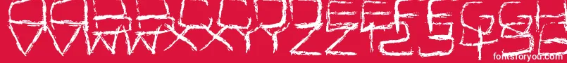 Spidery-Schriftart – Weiße Schriften auf rotem Hintergrund