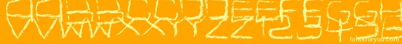 Spidery Font – Yellow Fonts on Orange Background