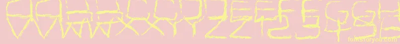 Weitere Informationen zur Spidery-Schriftart Spidery-Schriftart – Gelbe Schriften auf rosa Hintergrund