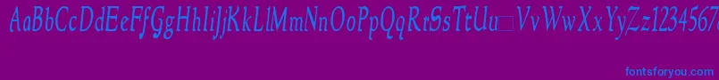 NewstylecondensedItalic Font – Blue Fonts on Purple Background