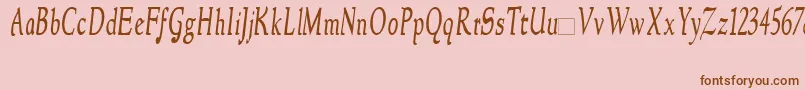 NewstylecondensedItalic Font – Brown Fonts on Pink Background