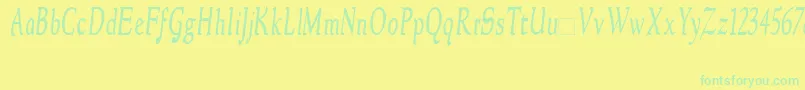 NewstylecondensedItalic Font – Green Fonts on Yellow Background