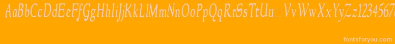 NewstylecondensedItalic Font – Pink Fonts on Orange Background