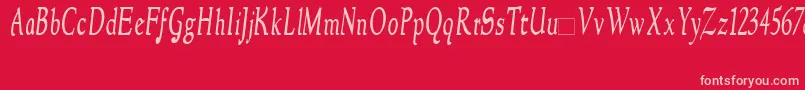 NewstylecondensedItalic Font – Pink Fonts on Red Background