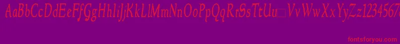 NewstylecondensedItalic Font – Red Fonts on Purple Background