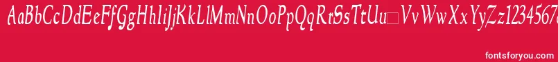 NewstylecondensedItalic Font – White Fonts on Red Background