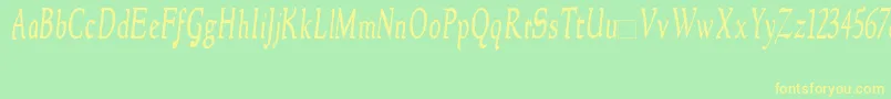 NewstylecondensedItalic Font – Yellow Fonts on Green Background