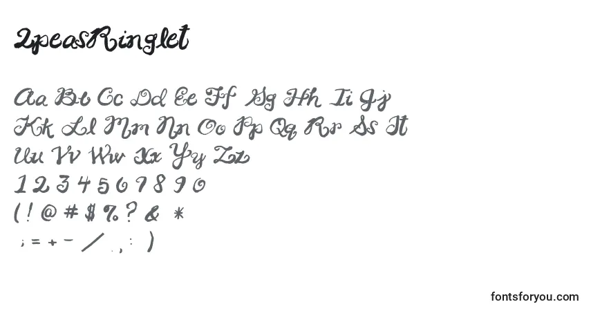 Schriftart 2peasRinglet – Alphabet, Zahlen, spezielle Symbole