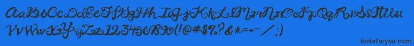 フォント2peasRinglet – 黒い文字の青い背景