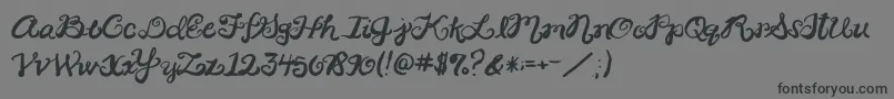 フォント2peasRinglet – 黒い文字の灰色の背景