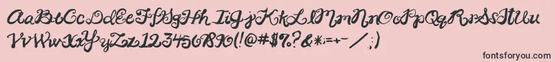 フォント2peasRinglet – ピンクの背景に黒い文字