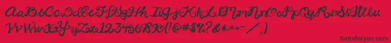 2peasRinglet Font – Black Fonts on Red Background