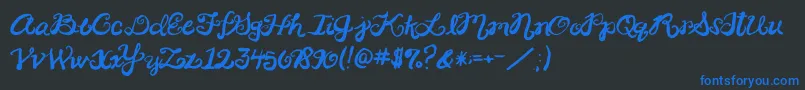 2peasRinglet Font – Blue Fonts on Black Background