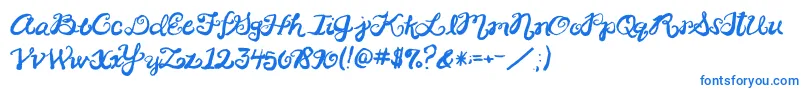 2peasRinglet Font – Blue Fonts on White Background