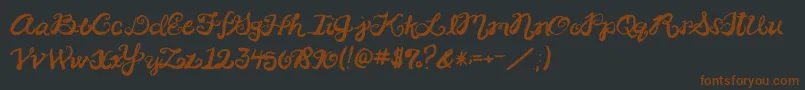 2peasRinglet Font – Brown Fonts on Black Background