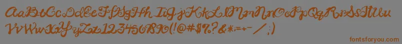 Шрифт 2peasRinglet – коричневые шрифты на сером фоне