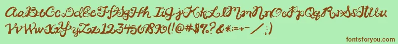 2peasRinglet-fontti – ruskeat fontit vihreällä taustalla