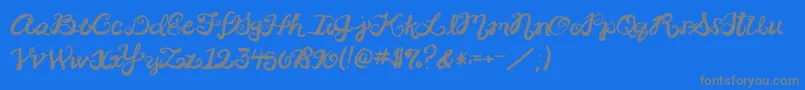 フォント2peasRinglet – 青い背景に灰色の文字