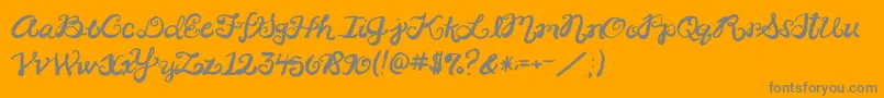 フォント2peasRinglet – オレンジの背景に灰色の文字