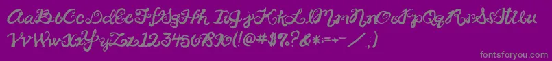フォント2peasRinglet – 紫の背景に灰色の文字