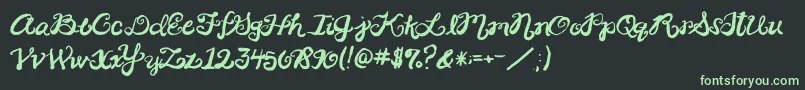 2peasRinglet Font – Green Fonts on Black Background