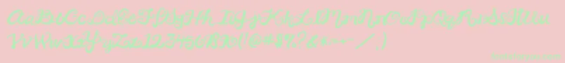 2peasRinglet Font – Green Fonts on Pink Background