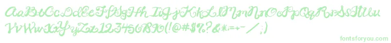 2peasRinglet Font – Green Fonts on White Background