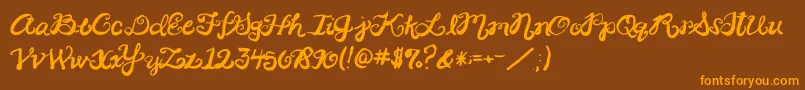 Шрифт 2peasRinglet – оранжевые шрифты на коричневом фоне