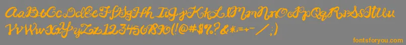 2peasRinglet Font – Orange Fonts on Gray Background