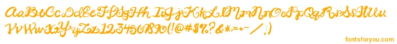 2peasRinglet-Schriftart – Orangefarbene Schriften auf weißem Hintergrund