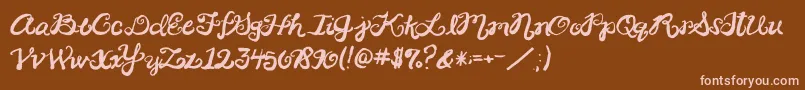 2peasRinglet Font – Pink Fonts on Brown Background