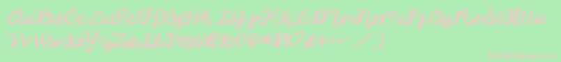 2peasRinglet-fontti – vaaleanpunaiset fontit vihreällä taustalla