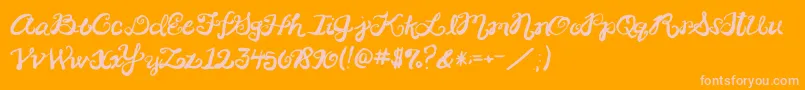 2peasRinglet-fontti – vaaleanpunaiset fontit oranssilla taustalla