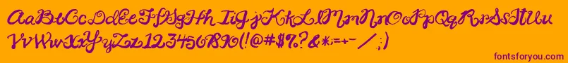 2peasRinglet Font – Purple Fonts on Orange Background