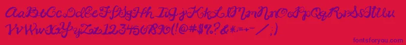 2peasRinglet Font – Purple Fonts on Red Background