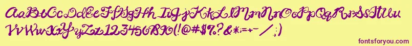Шрифт 2peasRinglet – фиолетовые шрифты на жёлтом фоне