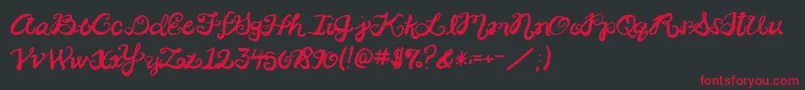 フォント2peasRinglet – 黒い背景に赤い文字