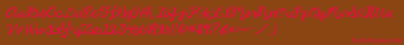 2peasRinglet Font – Red Fonts on Brown Background
